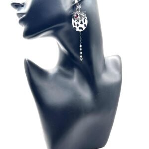 Auskarai „Leo“ baltai juodi