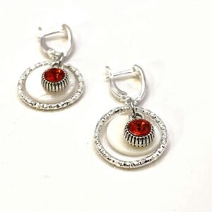 Auskarai „raudonas kristalas“