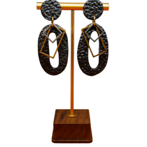 Auskarai "Molinukai" - Juodi su Auksine