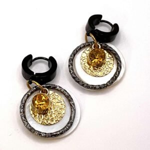 Auskarai „geltonas kristalas“