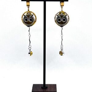 Auskarai „Geltona pelėda“