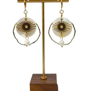 Auskarai "Saulytės" - Balti