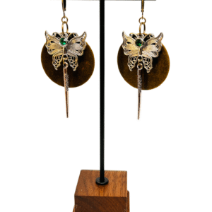 Auskarai "Drugeliai" - Rudi