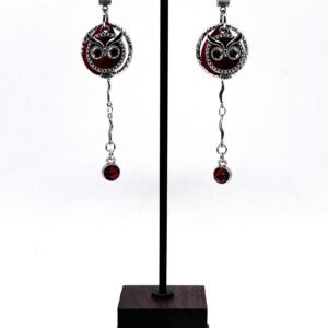 Auskarai „Raudona pelėda“