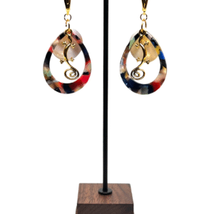 Auskarai "Driežiukai" - Spalvoti