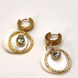 Auskarai „baltas kristalas“