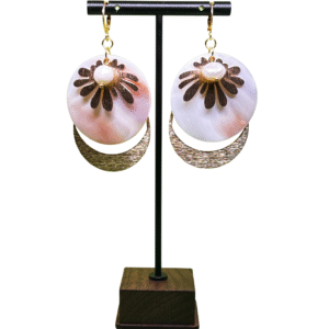 Auskarai "Kriauklytės" - Balti