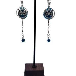 Auskarai „Mėlyna pelėda“