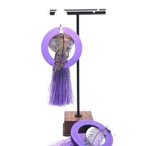 Auskarai „Kutas“ – Šviesiai violetiniai