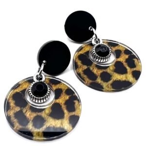 Auskarai „Leo“ juodas kristalas