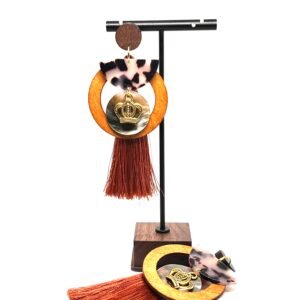 Auskarai „Kutas“ – rudi