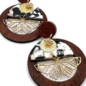 Auskarai „Šokoladiniai drugeliai“