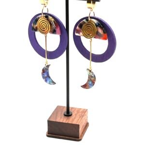 Auskarai „Violetiniai mėnuliai“